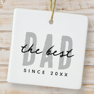 Der beste Papa seit 20XX modern, schlicht, preppy Keramikornament
