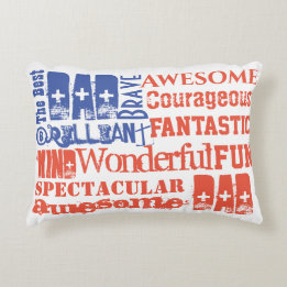 Der beste Papa Tolles Rot Weiß Blau USA-Flagge Dekokissen