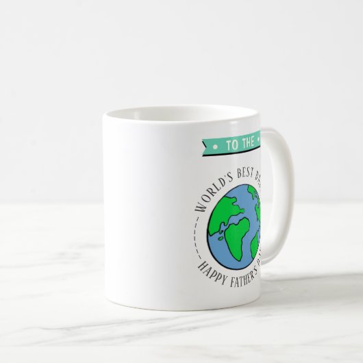 Der beste Papa-Whimsy-Globe-Vater der Welt Kaffeetasse (VorderseiteRechts)