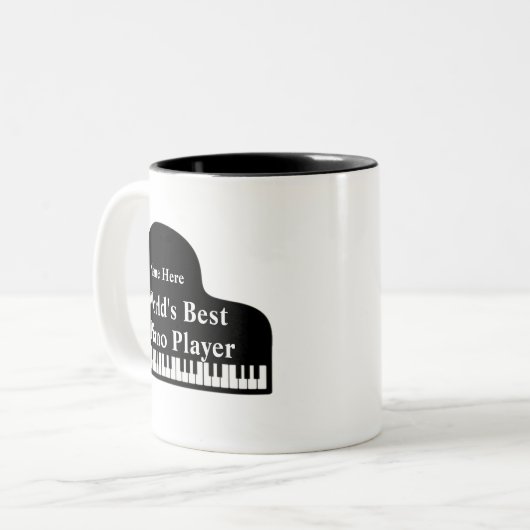 Der beste Piano-Spieler der Welt Zweifarbige Tasse (Vorderseite Links)