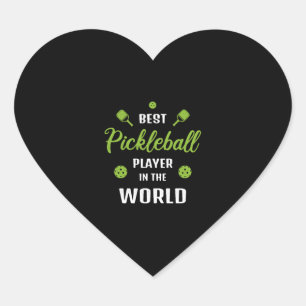 Der beste Pickleball-Spieler der Welt Herz-Aufkleber