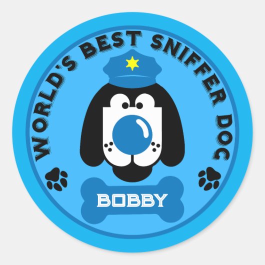 Der beste Polizeihund der Welt Runder Aufkleber (Vorderseite)