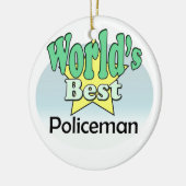 Der beste Polizist der Welt Keramikornament (Links)