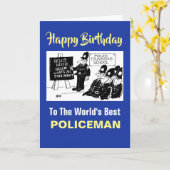 Der beste Polizist des Wortes - Glücklicher Geburt Karte (Gelbe Blume)