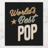 Der beste Pop der Welt - Geschenke von Vater und G Weinetikett (Einzelnes Label)