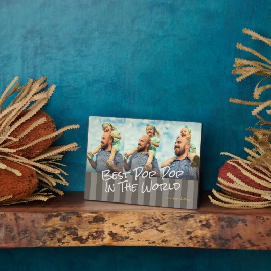 Der beste Pop Pop im Foto Plaque Fotoplatte (Seite)