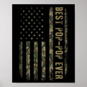 Der beste Pop Pop je Camouflage American Flag Fath Poster