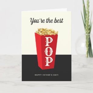 Der beste Pop!   Retro Popcorn Vatertag Karte