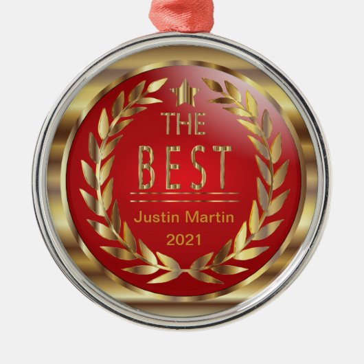 Der beste Preis - Gold und Rote Medaille Ornament Aus Metall (Vorne)