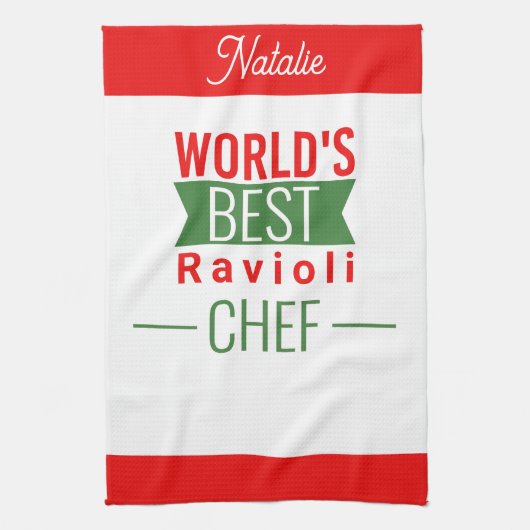 Der beste Ravioli-Koch der Welt - personalisiert Geschirrtuch (Vertikal)
