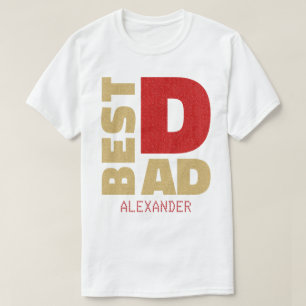 Der beste Red Gold Glitzer Name für den Vater - in T-Shirt
