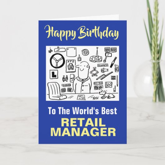 Der beste Retail-Manager des Wortes zum Geburtstag Karte (Vorderseite)