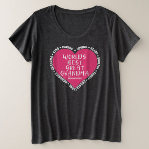 Der beste rosa Herz der Welt Großer Großbuchstabe Große Größe T-Shirt