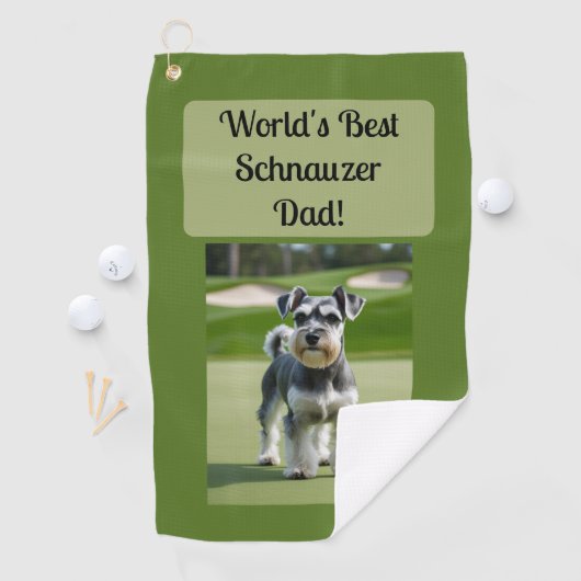 Der beste Schnauzer-Vater der Welt! Golfhandtuch (Insitu)