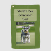 Der beste Schnauzer-Vater der Welt! Golfhandtuch (Vorderseite)