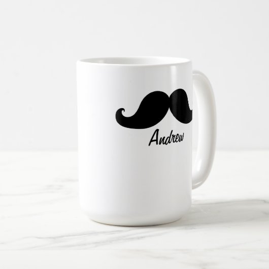 DER BESTE SCHWARZE SCHNURRBART PERSONALISIERT KAFFEETASSE (VorderseiteRechts)