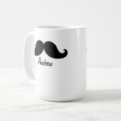 DER BESTE SCHWARZE SCHNURRBART PERSONALISIERT KAFFEETASSE (Vorderseite Links)
