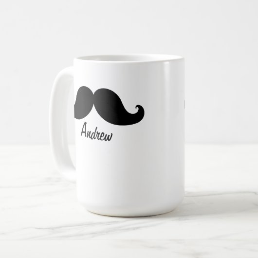 DER BESTE SCHWARZE SCHNURRBART PERSONALISIERT KAFFEETASSE (Vorderseite Links)
