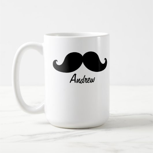 DER BESTE SCHWARZE SCHNURRBART PERSONALISIERT KAFFEETASSE (Links)