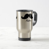 DER BESTE SCHWARZE SCHNURRBART PERSONALISIERT REISEBECHER (VorderseiteRechts)