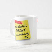 Der beste Sekretär Post der Welt Kaffeetasse (Vorderseite Links)