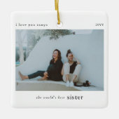 Der beste Sister-Foto der personalisierten Welt Keramikornament (Vorderseite)