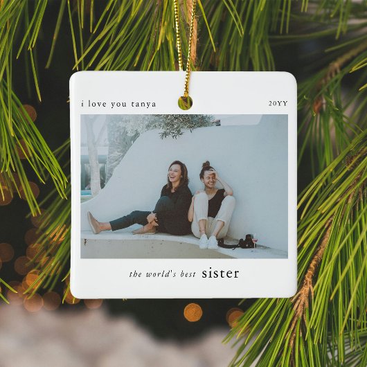 Der beste Sister-Foto der personalisierten Welt Keramikornament