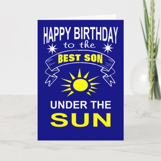 Der beste Sohn unter der Sonne Geburtstag Karte (Vorderseite)