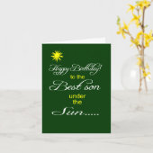 Der beste Sohn unter der Sonne zum Geburtstag wüns Karte (Gelbe Blume)