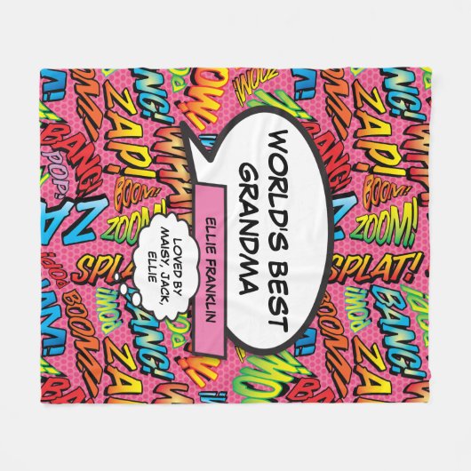 Der beste Spaß für Großmutter pink Fleecedecke (Vorderseite (Horizontal))