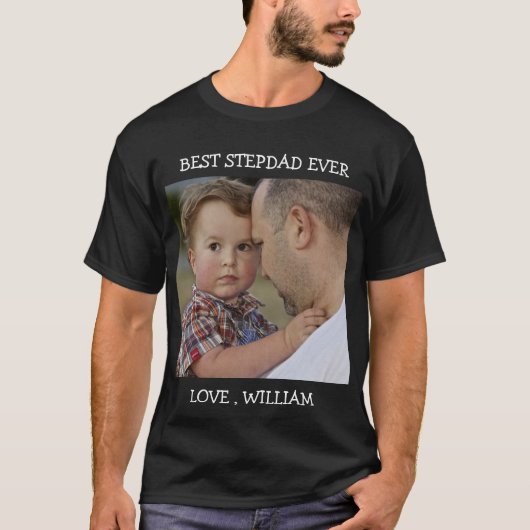 Der beste Stepdad-je-Vatertag-Foto T-Shirt (Vorderseite)