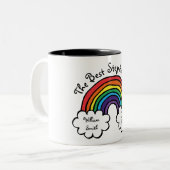 Der beste Stepdad-Stepfather-Regenbogen je Zweifarbige Tasse (Vorderseite Links)