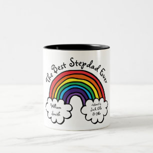 Der beste Stepdad-Stepfather-Regenbogen je Zweifarbige Tasse