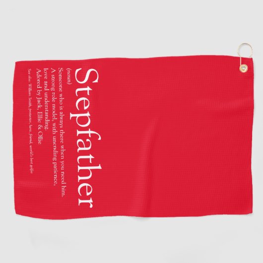 Der beste Stepfather Stepdad der Red Cool World Golfhandtuch (Horizontal)