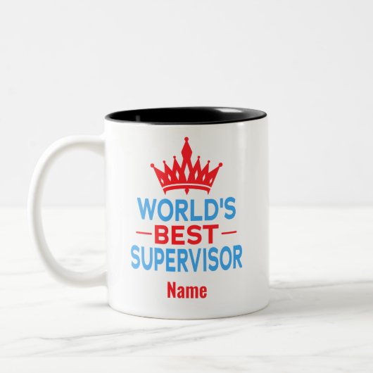 Der beste Supervisor der Welt, Individuelle Name Zweifarbige Tasse (Links)