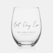 Der beste Tag aller Minimalistischen, sauberen, ei Weinglas Ohne Stiel (Vorderseite)