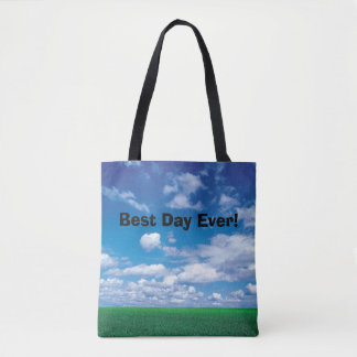 Der beste Tag aller Zeiten! Blaue Himmelgras-Tasch Tasche
