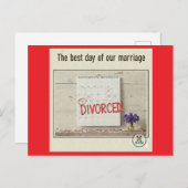 Der beste Tag - geschieden! Einladungspostkarte (Vorne/Hinten)
