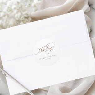 DER BESTE TAG JE! Elegant, Hochzeit Runder Aufkleber