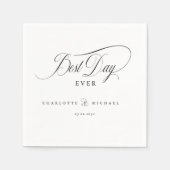 DER BESTE TAG JE! Elegant, Hochzeit Serviette (Vorderseite)