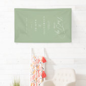 DER BESTE TAG JE! Elegantes, grünes Hochzeitsbanne Banner (Insitu)