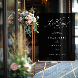 DER BESTE TAG JE! Elegantes Hochzeitsbanner Acrylschild