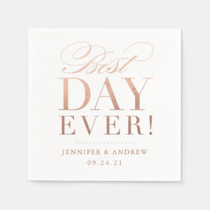 Der beste Tag je Hochzeit der Napkin Rose Gold Serviette