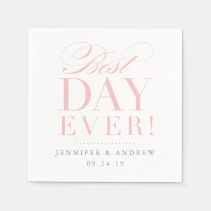Der beste Tag je Hochzeit Napkin Pink Serviette
