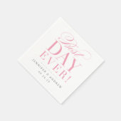 Der beste Tag je Hochzeit Napkin Pink Serviette (Ecke)