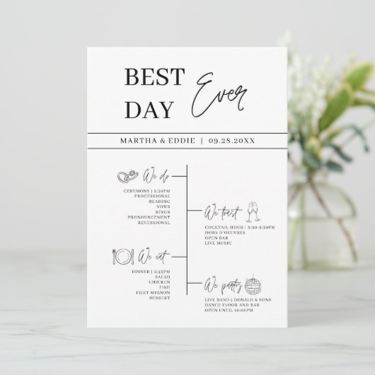 Der beste Tag je Hochzeitzeitzeitschrift Programm (Stehend Vorderseite)