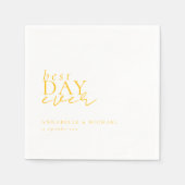 DER BESTE TAG JE! Modern, minimalistisch, weiß, Ho Serviette (Vorderseite)