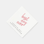 Der beste Tag je rosa Hochzeit Napkin Serviette (Ecke)