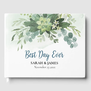 Der beste Tag je sukkulente Hochzeit florale botan Gästebuch