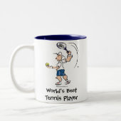 Der beste Tennisspieler der Welt | Kaffeegenehmigu Zweifarbige Tasse (Links)